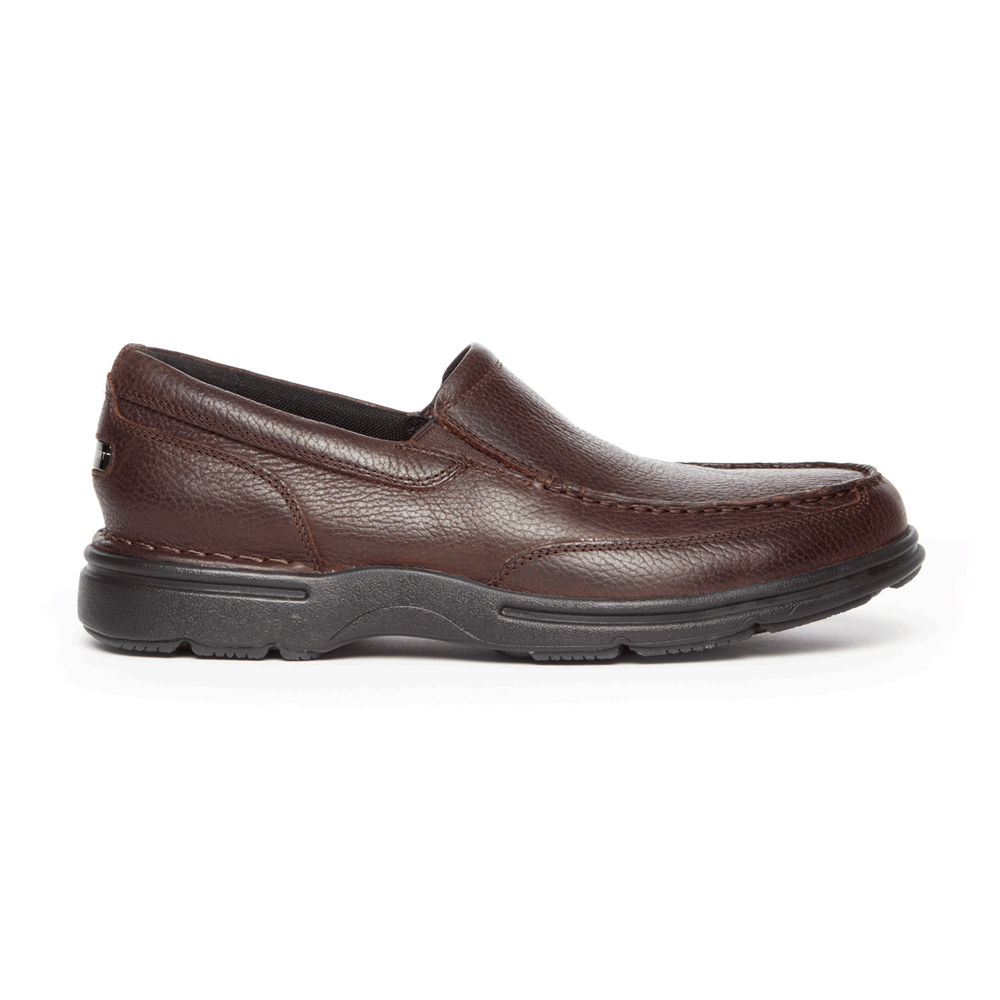 Rockport Singapore Mens Slip-On - ProWalker Eureka Plus Dark Brown - XR6071352